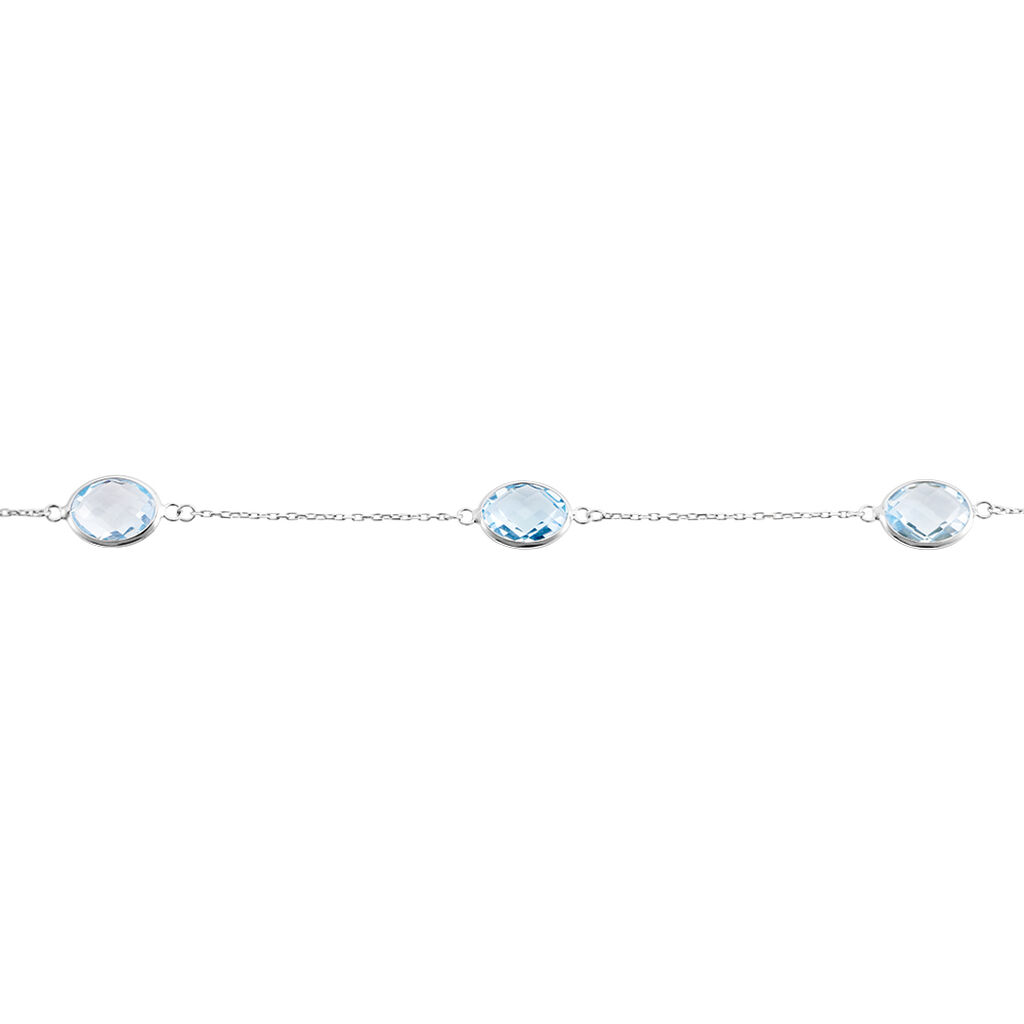 Damen Armband Weißgold 375 Topas Blau 5,23ct Vio - Armbänder Damen | OROVIVO