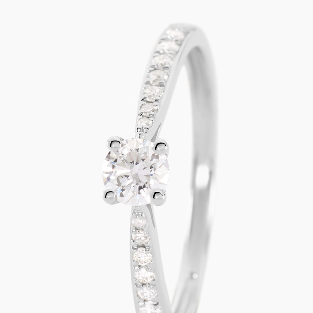 Bague Solitaire Hemera Or Blanc Diamant - Spannringe Damen | OROVIVO