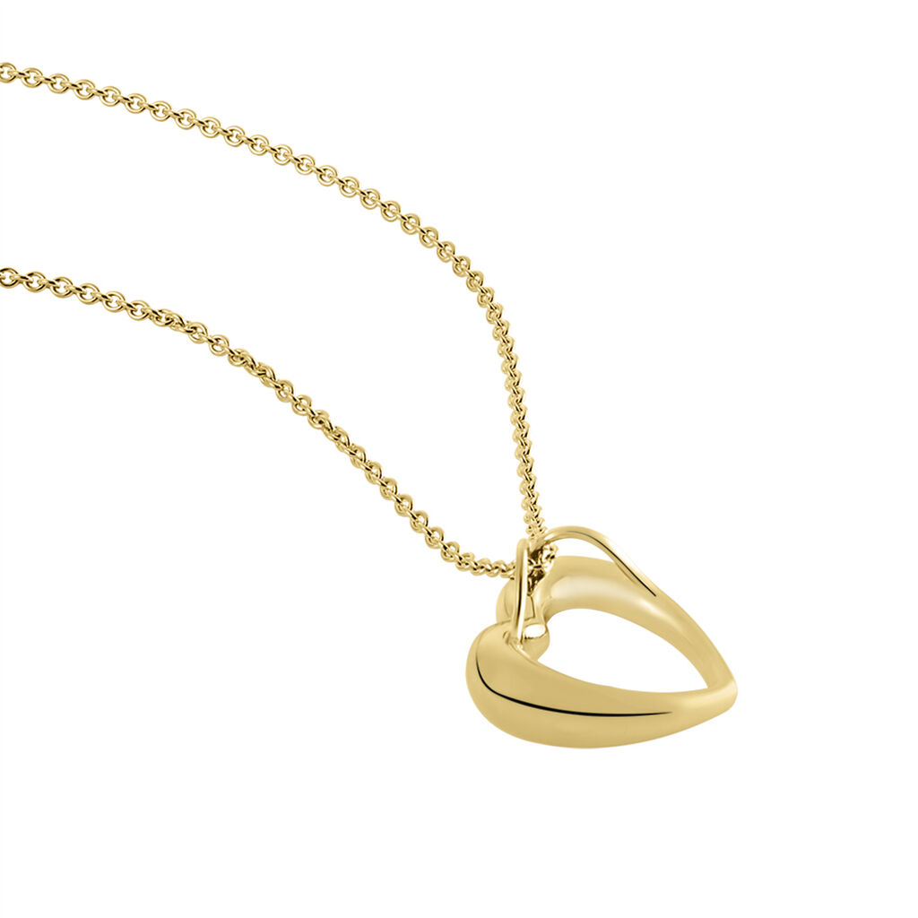 Damen Collier Vergoldet Zirkonia Wei&szlig; Herz