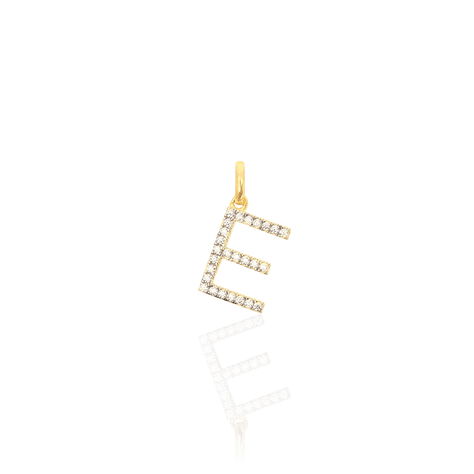 Anhänger Gold 375 Zirkonia Buchstabe E - Schmuckanhänger Familie | OROVIVO