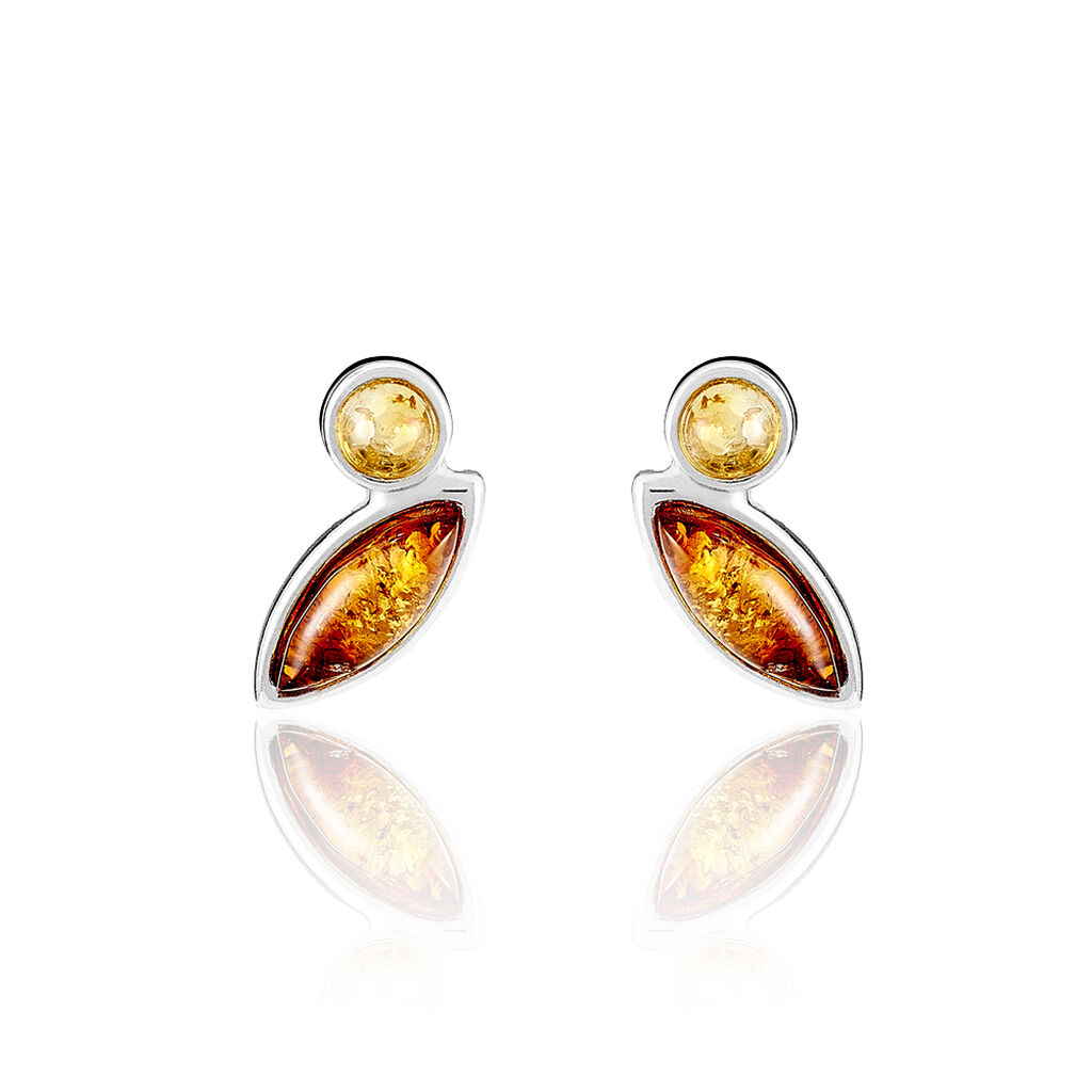 Boucles D'oreilles Ofelia Argent Ambre - Spannringe Damen | OROVIVO