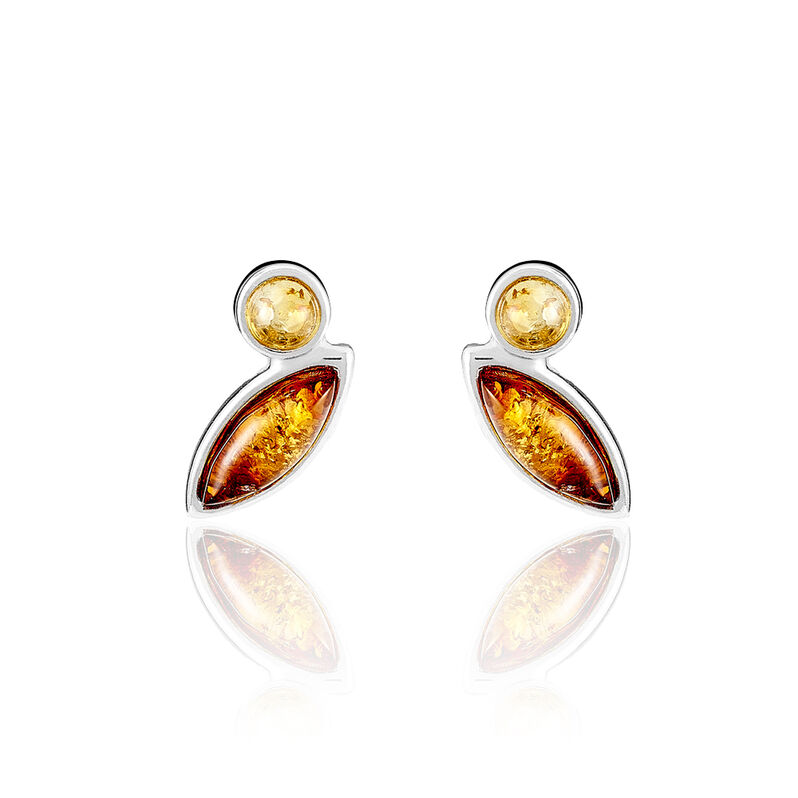 Boucles D'oreilles Ofelia Argent Ambre - Spannringe Damen | OROVIVO