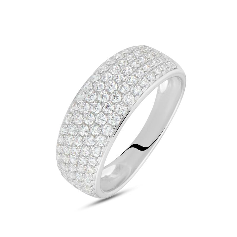 Anello Fascia Claire Oro Bianco Cubic Zirconia - Spannringe Damen | OROVIVO