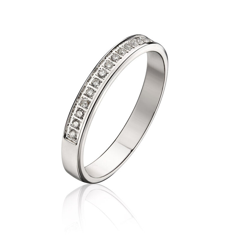 Alliance Amber Or Blanc Diamant - Spannringe Damen | OROVIVO