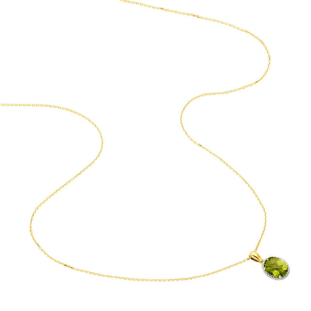 Damen Collier Gold 375 Peridot Grün 2,15ct Oval Naga - Halsketten Damen | OROVIVO