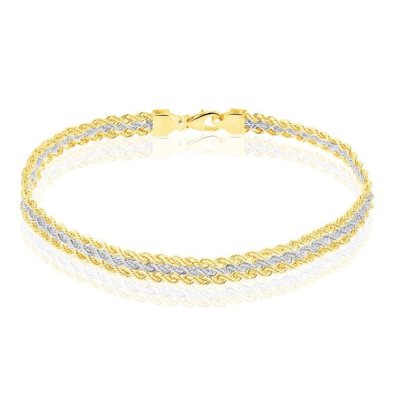 Bracelet Jerry Or Bicolore Maille Corde - Spannringe Damen | OROVIVO