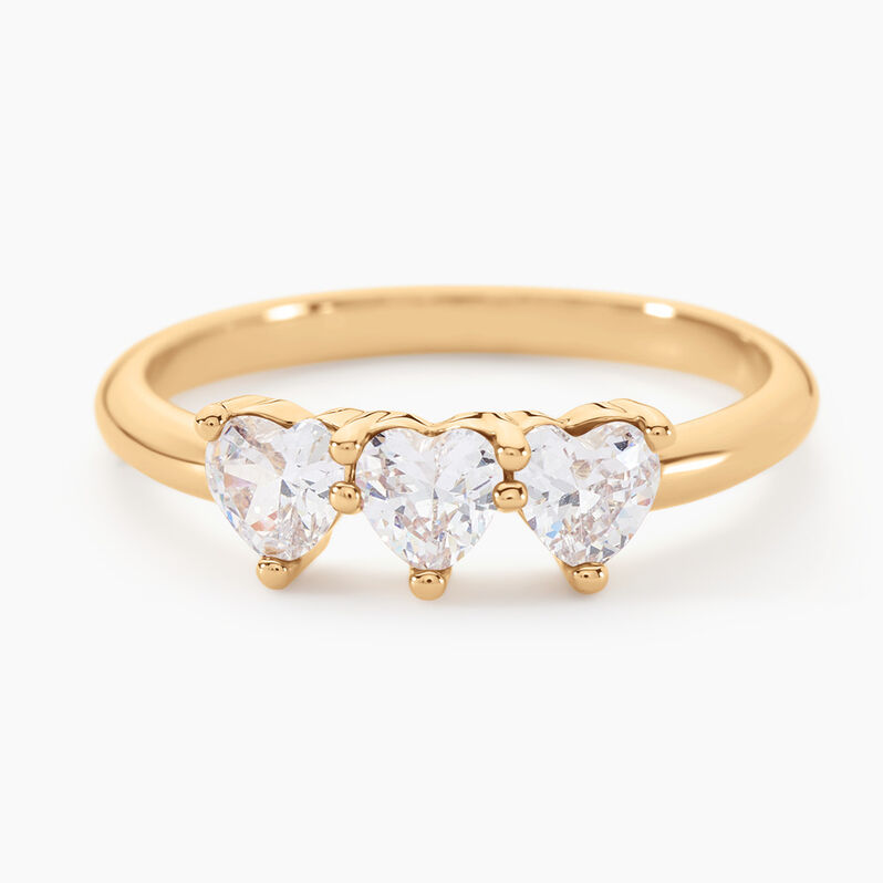 Bague Sweet Love Plaque Or Jaune Oxyde De Zirconium - Spannringe Damen | OROVIVO