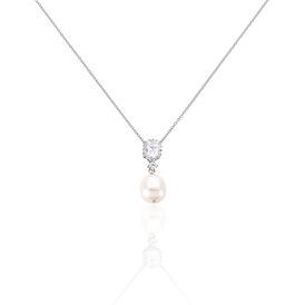 Damen Halskette Silber 925 Zuchtperle Zirkonia - Ketten mit Anhänger Damen | OROVIVO