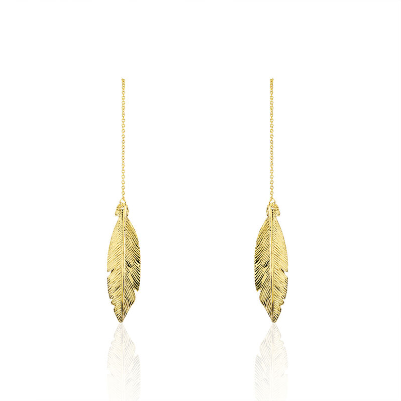 SOLINE 1 Damen Ohrringe Lang Gold 375 (9 Karat) Blatt - Ohrhänger Damen | OROVIVO
