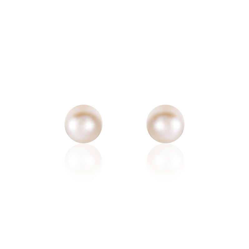 SUKI RUND PERLE Damen Ohrstecker Gold 375 (9 Karat) Zuchtperle Perlmutt - Ohrstecker Damen | OROVIVO