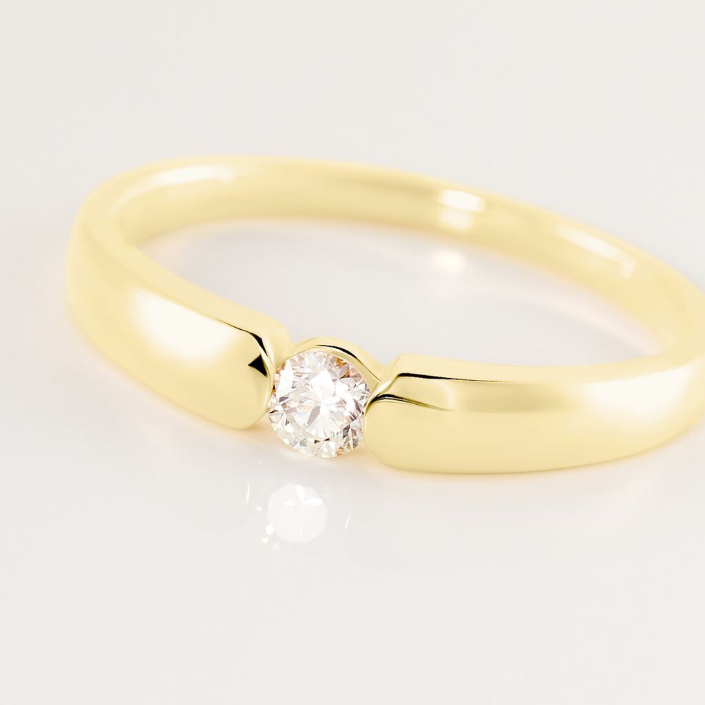SANINA Damen Ring Gold 585 (14 Karat) Diamant Wei&szlig; 0,15 ct
