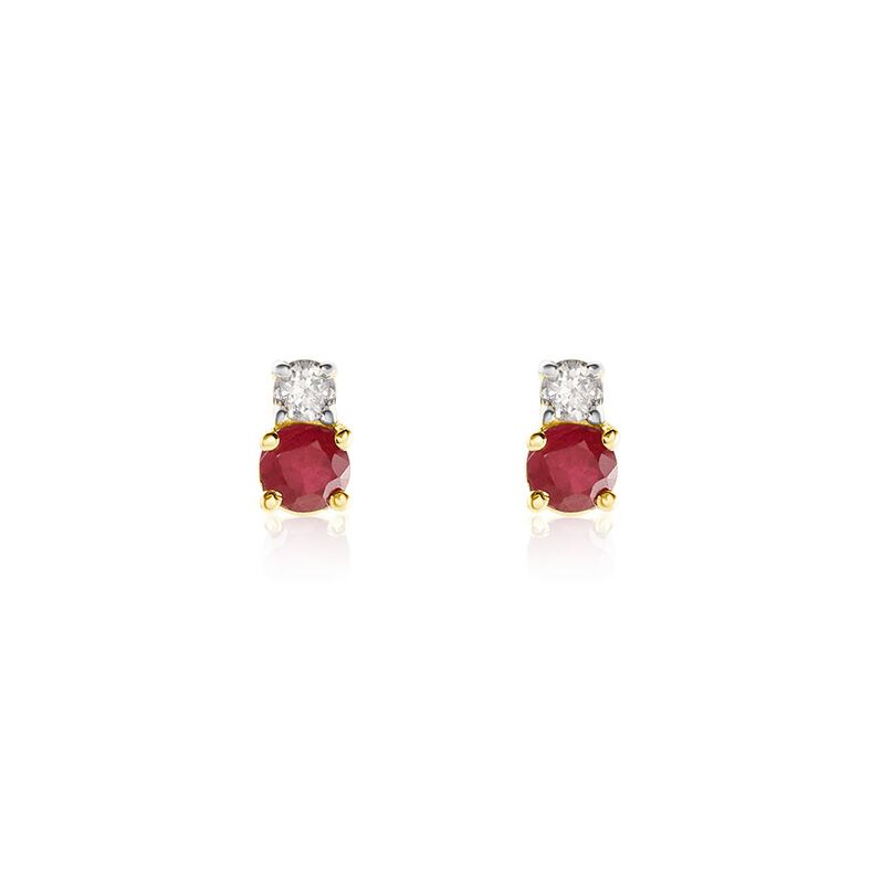 ELISABETH Damen Ohrstecker Gold 585 (14 Karat) Rubin Rot 0,28 ct - Ohrstecker Damen | OROVIVO