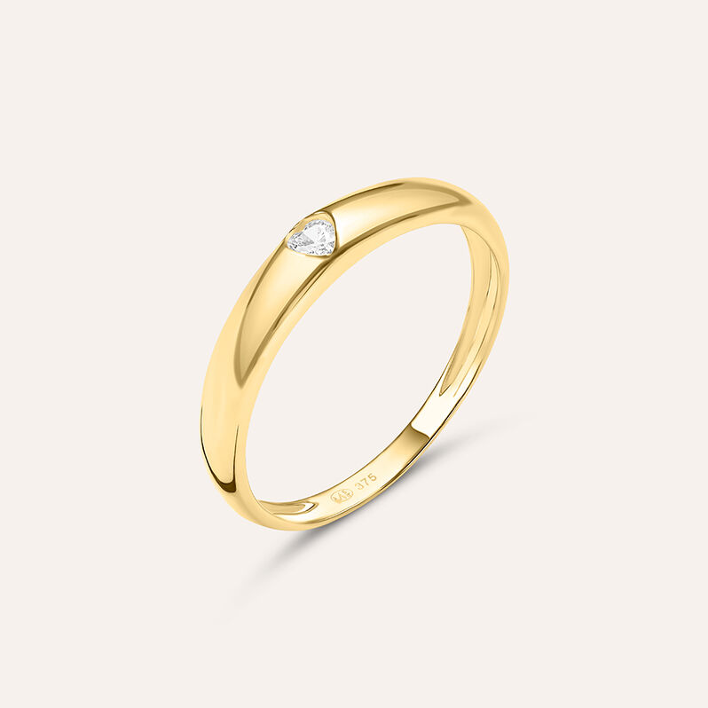 Anello Fascia Claire Oro Giallo Cubic Zirconia - Spannringe Damen | OROVIVO