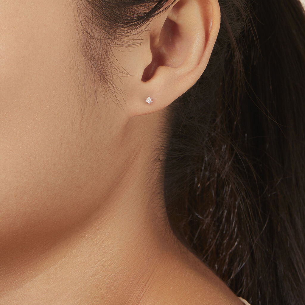 Damen Ohrstecker Rosegold 375 Diamant 0,07ct Merle  - Ohrstecker Damen | OROVIVO