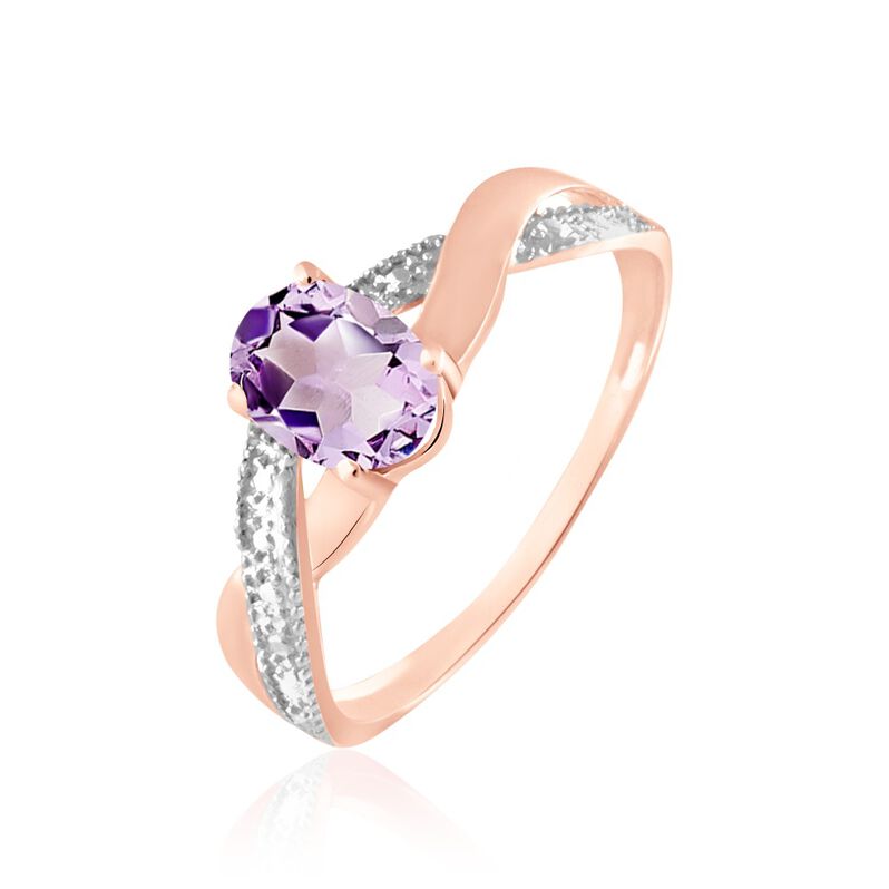 Bague Candice Or Rose Amethyste - Spannringe Damen | OROVIVO