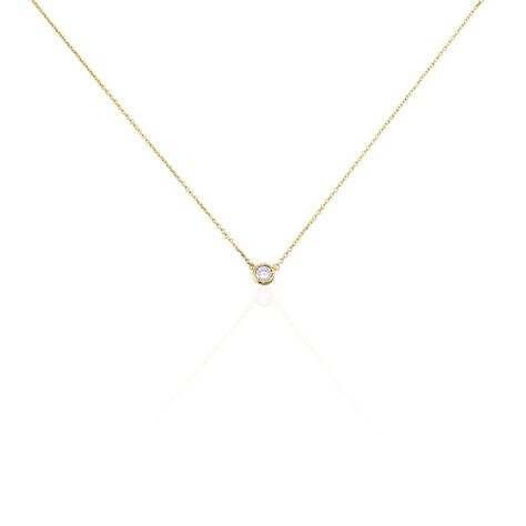 Damen Halskette 18 Karat Vergoldet Zirkonia 6mm Malena - Halsketten Damen | OROVIVO