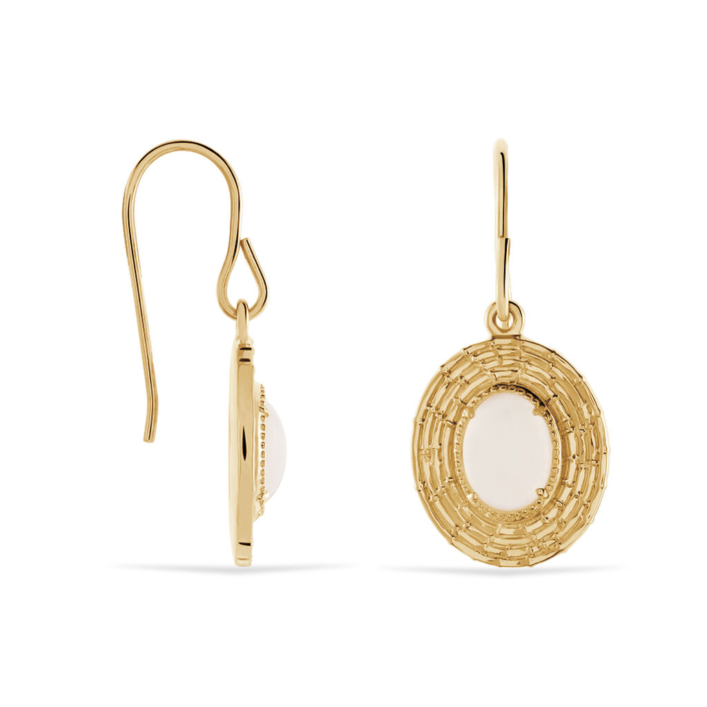 Boucles D'oreilles Plaque Or Linna Pendantes Ovales - Spannringe Damen | OROVIVO