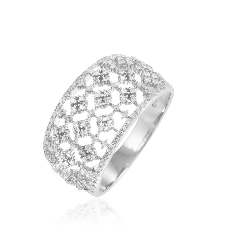 Bague Addison Or Blanc Diamant - Spannringe Damen | OROVIVO