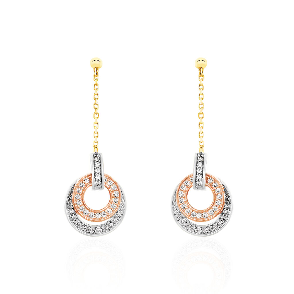 Boucles D'oreilles Or Tricolore Rama - Spannringe Damen | OROVIVO