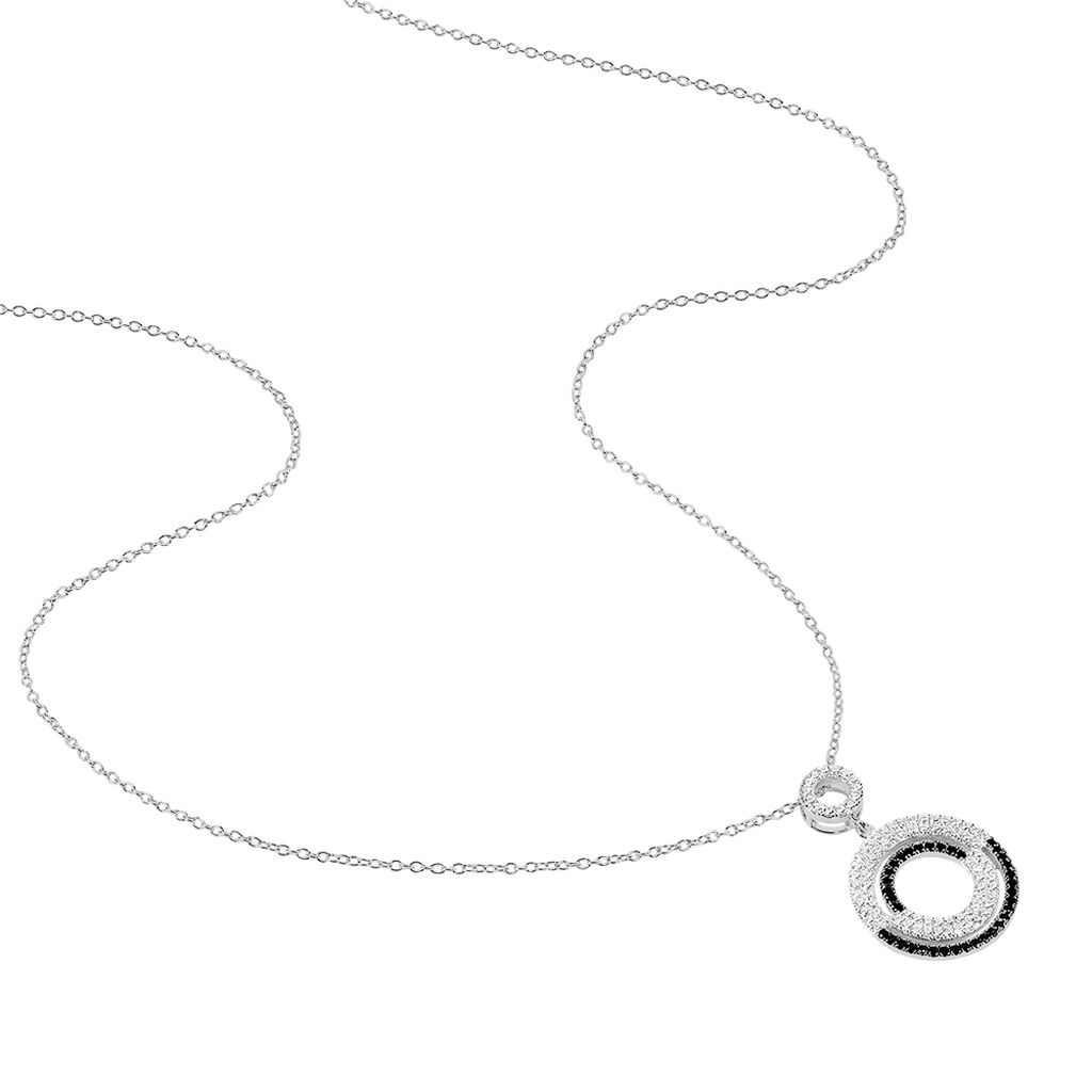 Damen Halskette Silber 925 Zirkonia Schwarz -  Damen | OROVIVO