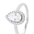 ISOLDE Damen Ring Silber 925 Zirkonia Wei&szlig; 1,35 ct Tropfen