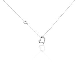 Damen Halskette Weißgold 375 Diamanten 0,04ct Herz Louise - Herzketten Damen | OROVIVO