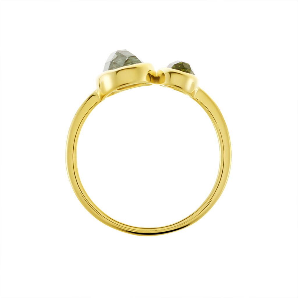 Damen Ring Silber vergoldet 925 Andere Steine Grün Zornica  - Solitärringe Damen | OROVIVO