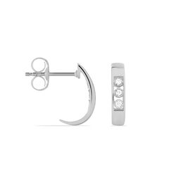Damen Steckcreolen Weißgold 375 Diamanten 0,036ct  - Creolen Damen | OROVIVO