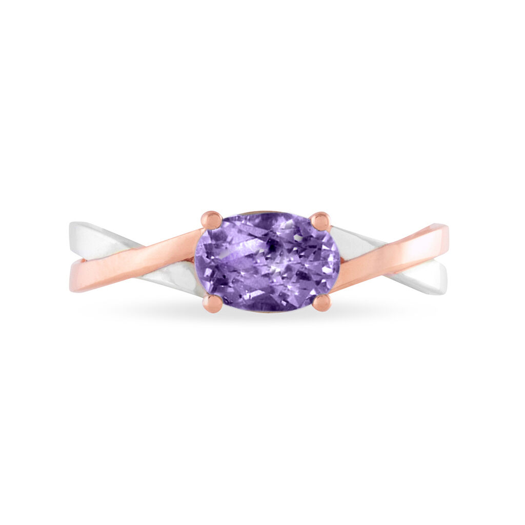 Bague Emeline Or Bicolore Amethyste - Spannringe Damen | OROVIVO
