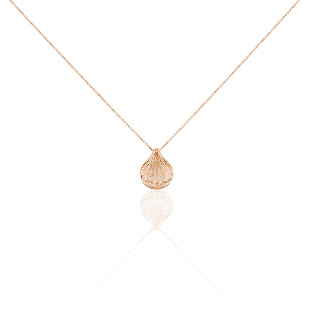Damen Collier Rosegold 750 Diamant 0,05ct Sea - Halsketten Damen | OROVIVO