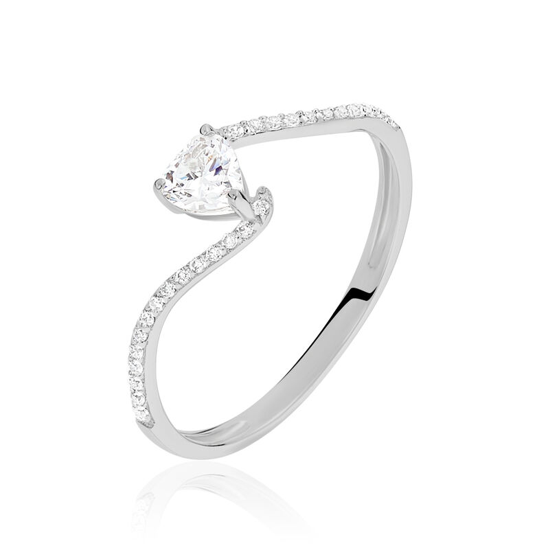 Bague Ariles Or Blanc Oxyde De Zirconium - Spannringe Damen | OROVIVO
