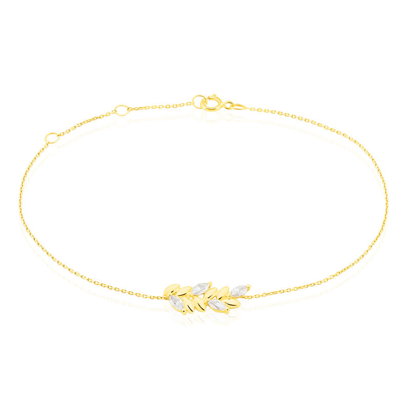 Bracelet Or Jaune Alexine Feuille - Spannringe Damen | OROVIVO