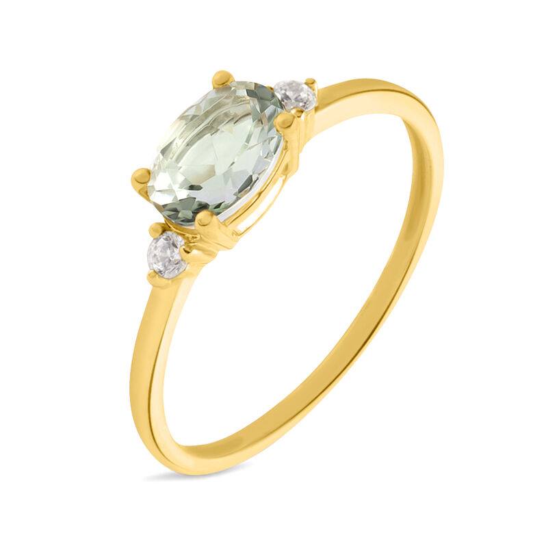Anello Solitario Amélie Oro Giallo Ametista Cubic Zirconia - Spannringe Damen | OROVIVO
