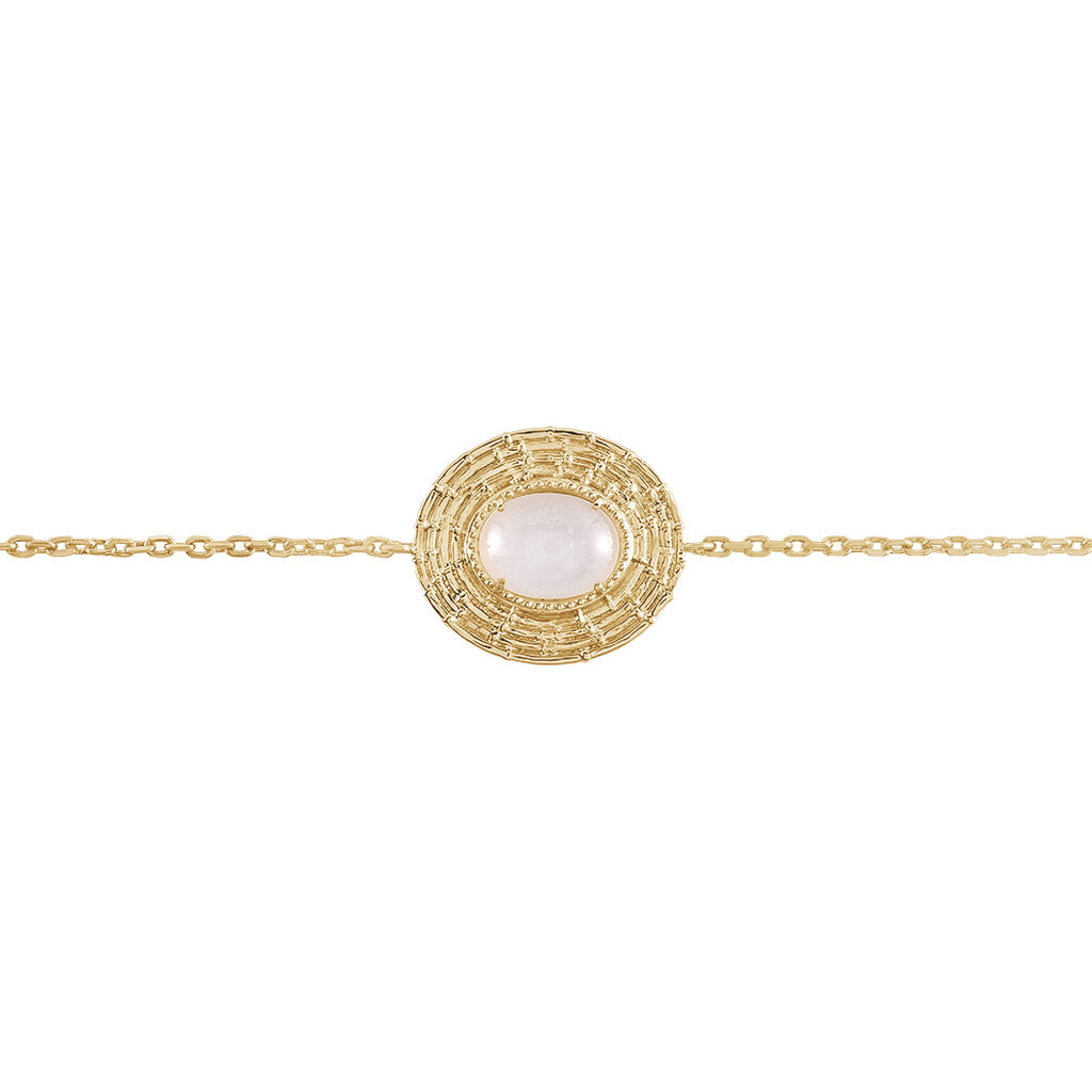 Bracelet Plaque Or Linna Ovale Pierre De Lune - Spannringe Damen | OROVIVO