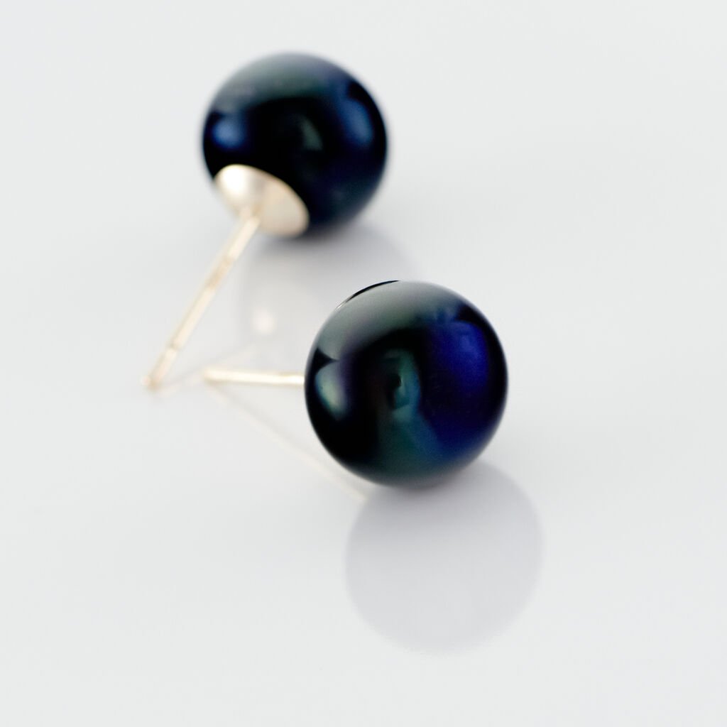 MICAELLE TEINTEES Damen Ohrstecker Gold 375 (9 Karat) Zuchtperle Schwarzer Perlmutt - Ohrstecker Damen | OROVIVO