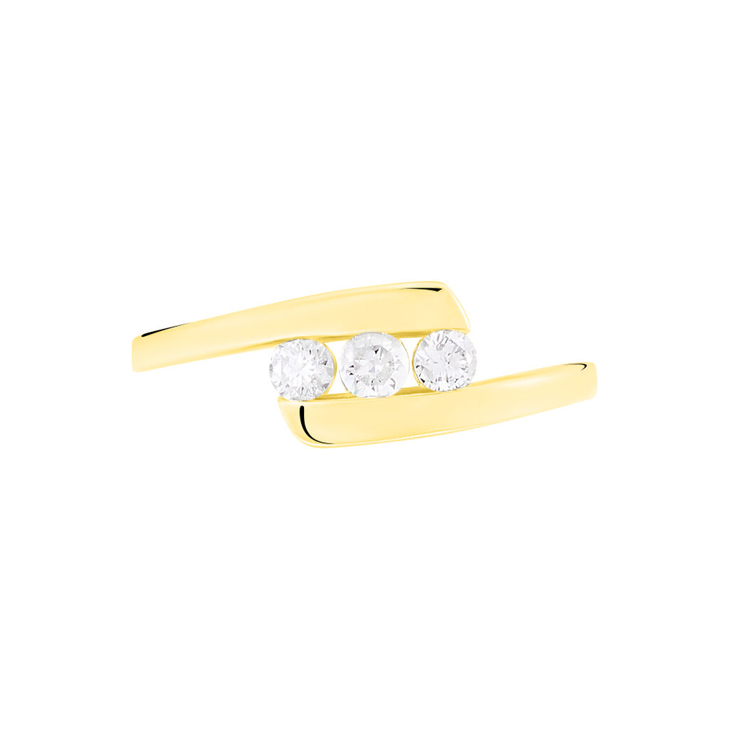 Bague Trilogie Or Jaune Diamant - Spannringe Damen | OROVIVO