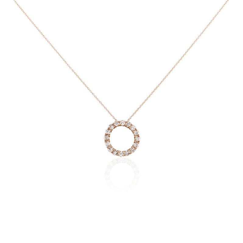 MYRIAM Damen Collier Silber rosevergoldet 925 Zirkonia Champagner 4,21 ct Kreis B 1,15 mm - Halsketten Damen | OROVIVO