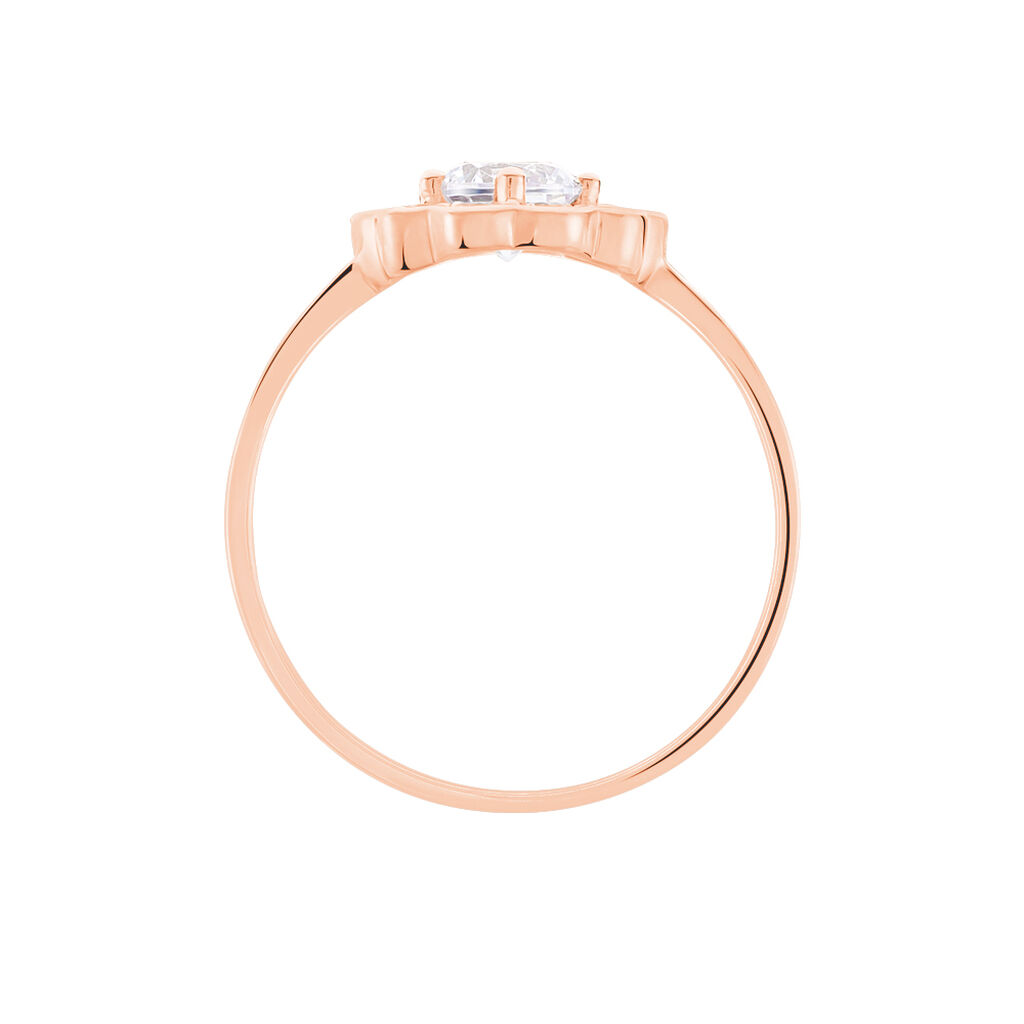 Bague Or Rose Emyla Fleur Oxydes - Spannringe Damen | OROVIVO
