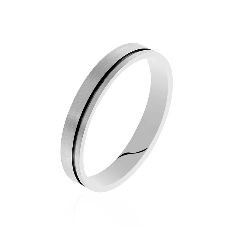 Alliance Palladium Paddy Ruban Mat Rhodium Noir - Spannringe Herren | OROVIVO