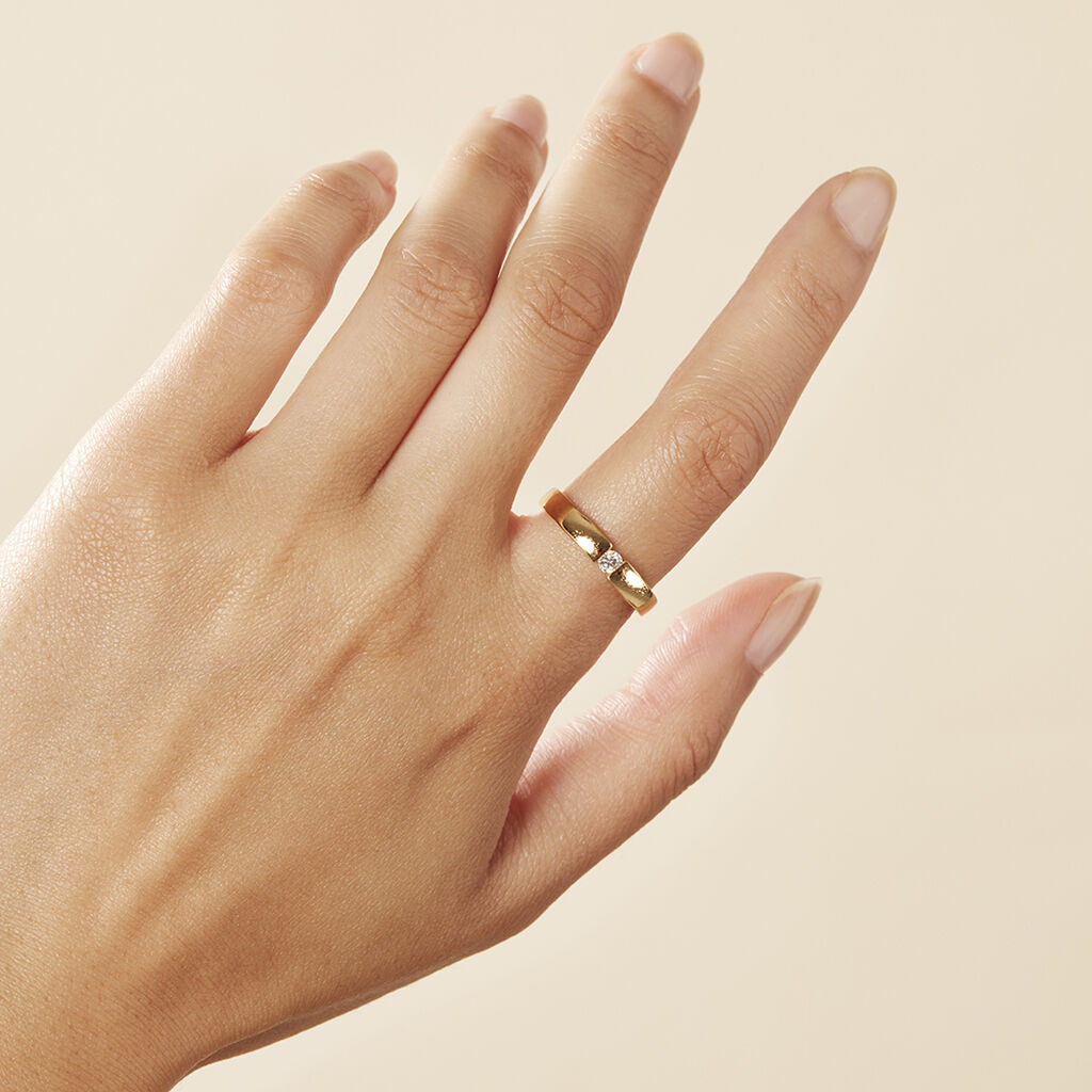 Damen Ring Gold 375 Diamant 0,1ct Seville  - Solitärringe Damen | OROVIVO