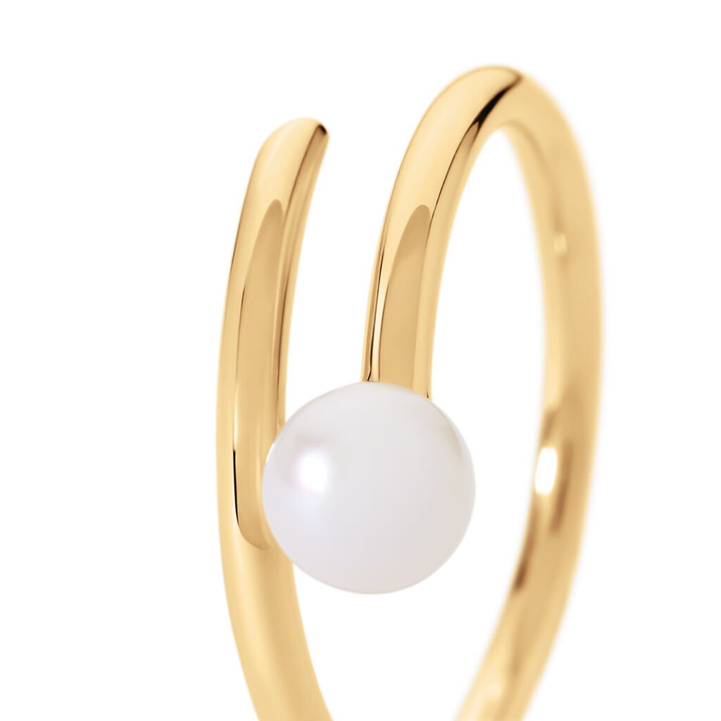 JULIANE Damen Ring Gold 375 (9 Karat) Zuchtperle Wei&szlig; 0,23 ct