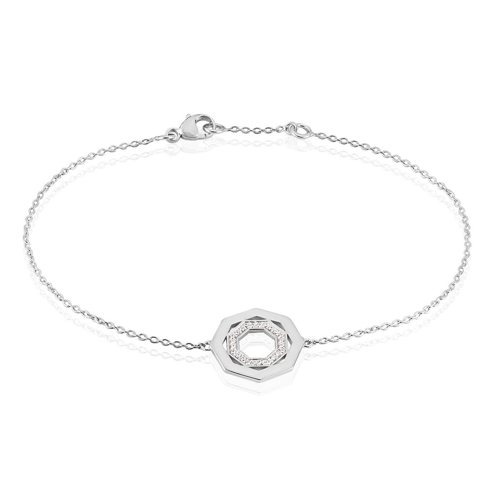 BIRGIT Damen Armband Silber 925 Zirkonia Weiß Kreis, Armband mit Stein