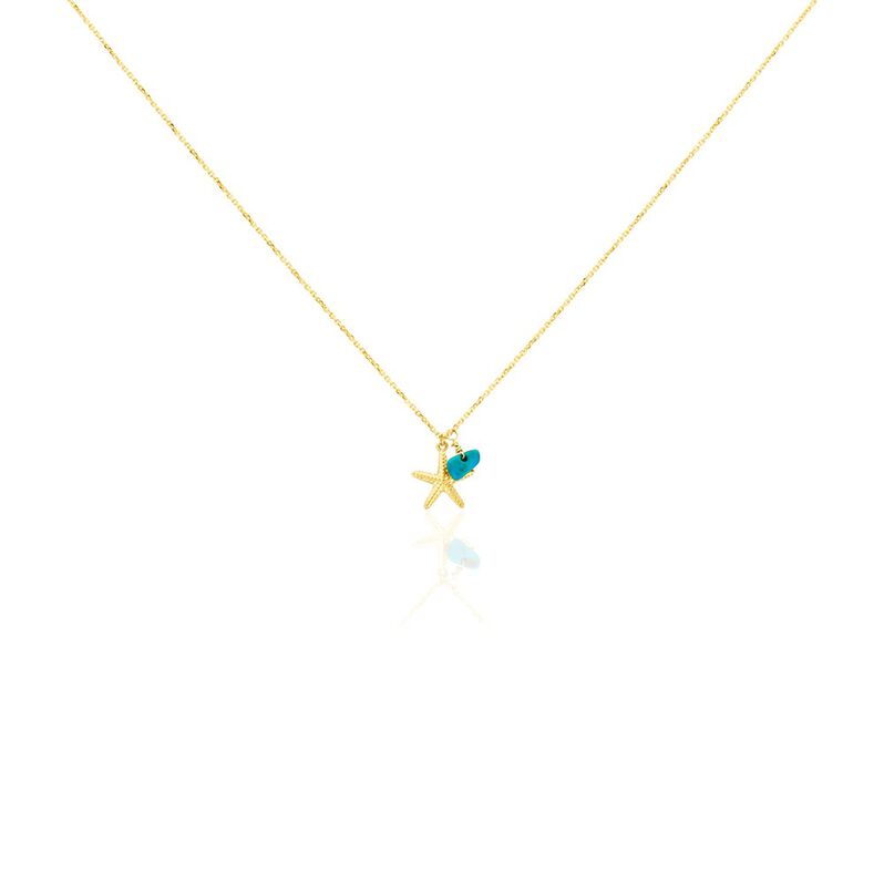 Collier Under The Sea Or Jaune Turquoise - Spannringe Damen | OROVIVO