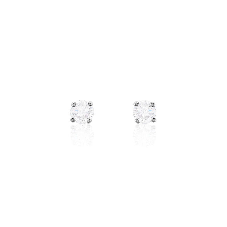 Damen Ohrstecker Weißgold 375 Zirkonia Krappe 4  - Ohrstecker Damen | OROVIVO