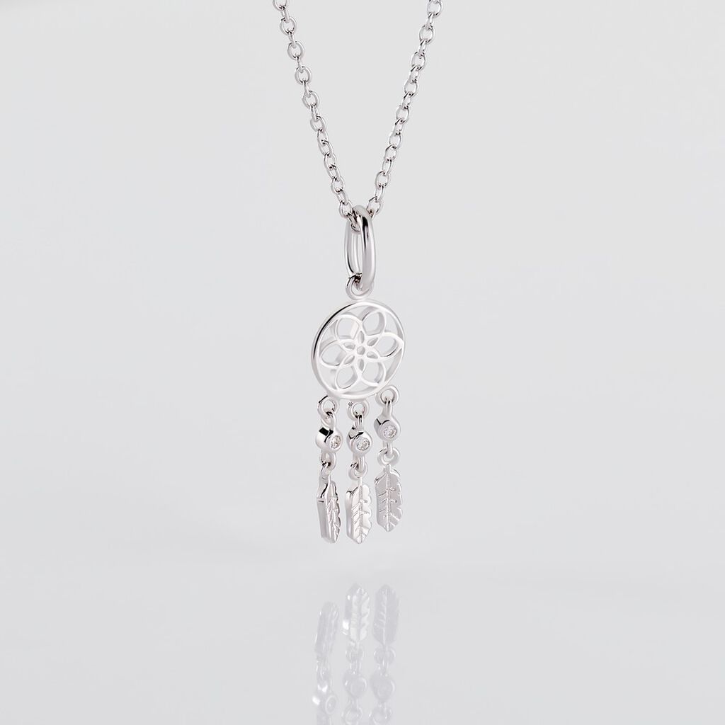 AMARIS Damen Anh&auml;nger Silber 925 Zirkonia Wei&szlig; 0,03 ct Traumf&auml;nger