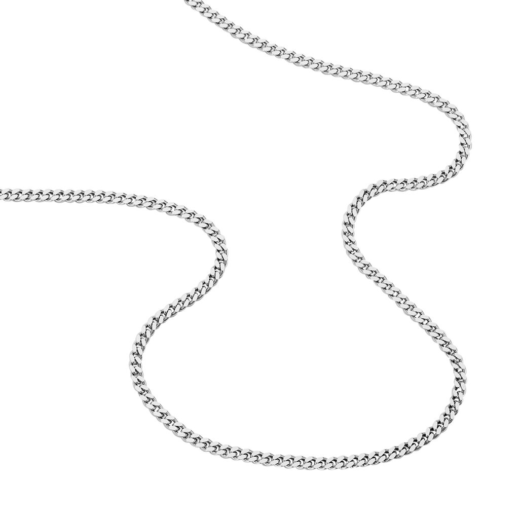 PANZER S FLACH 5 Unisex Kette Silber 925 B 1 mm