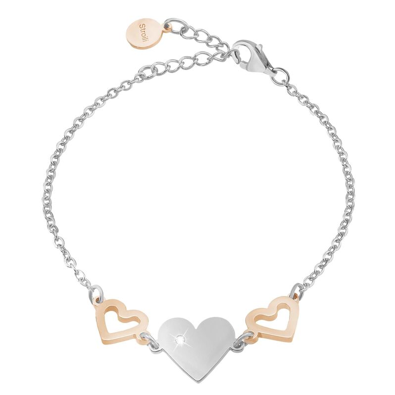 Bracciale cuori in acciaio e cristalli - Spannringe Damen | OROVIVO