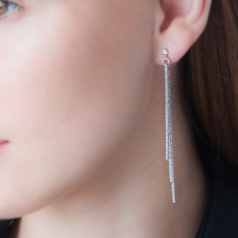 Damen Ohrstecker Lang Silber 925 - Ohrringe  | OROVIVO