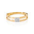 MINELLE Damen Ring Gold 375 (9 Karat) Diamant Wei&szlig; 0,01 ct Viereck