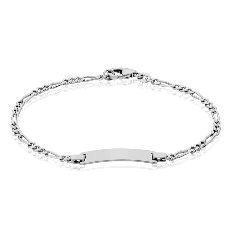 FIGARO S ID Unisex ID Armband Silber 925 Rechteckig B 1 mm - Armb&auml;nder mit Gravur Unisex | OROVIVO